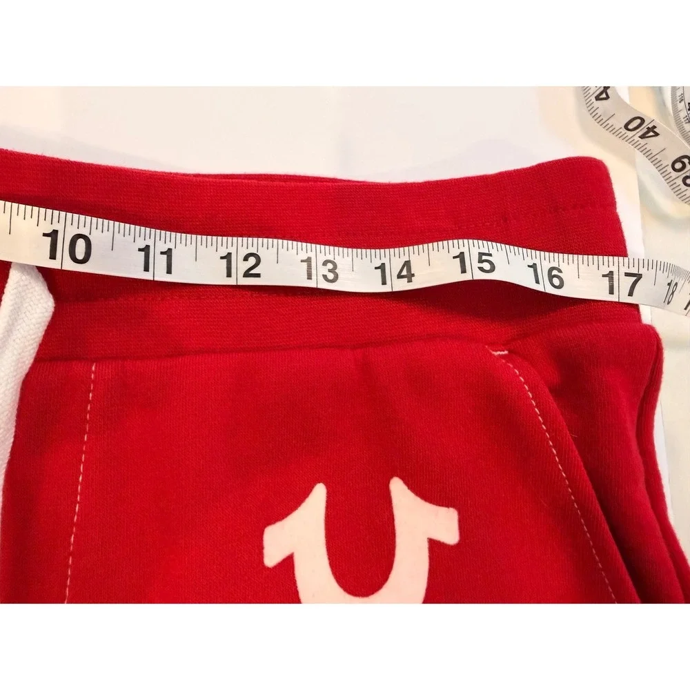 True Religion Classic Logo Velour‎ Jogger Sweatpants Ruby Red Size M NWT